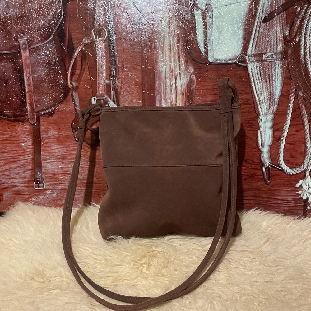 Roots brown suede bag
